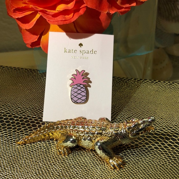kate spade Jewelry - ♠️ Kate Spade 🍍 Pineapple Enamel Lapel Pin ♠️
